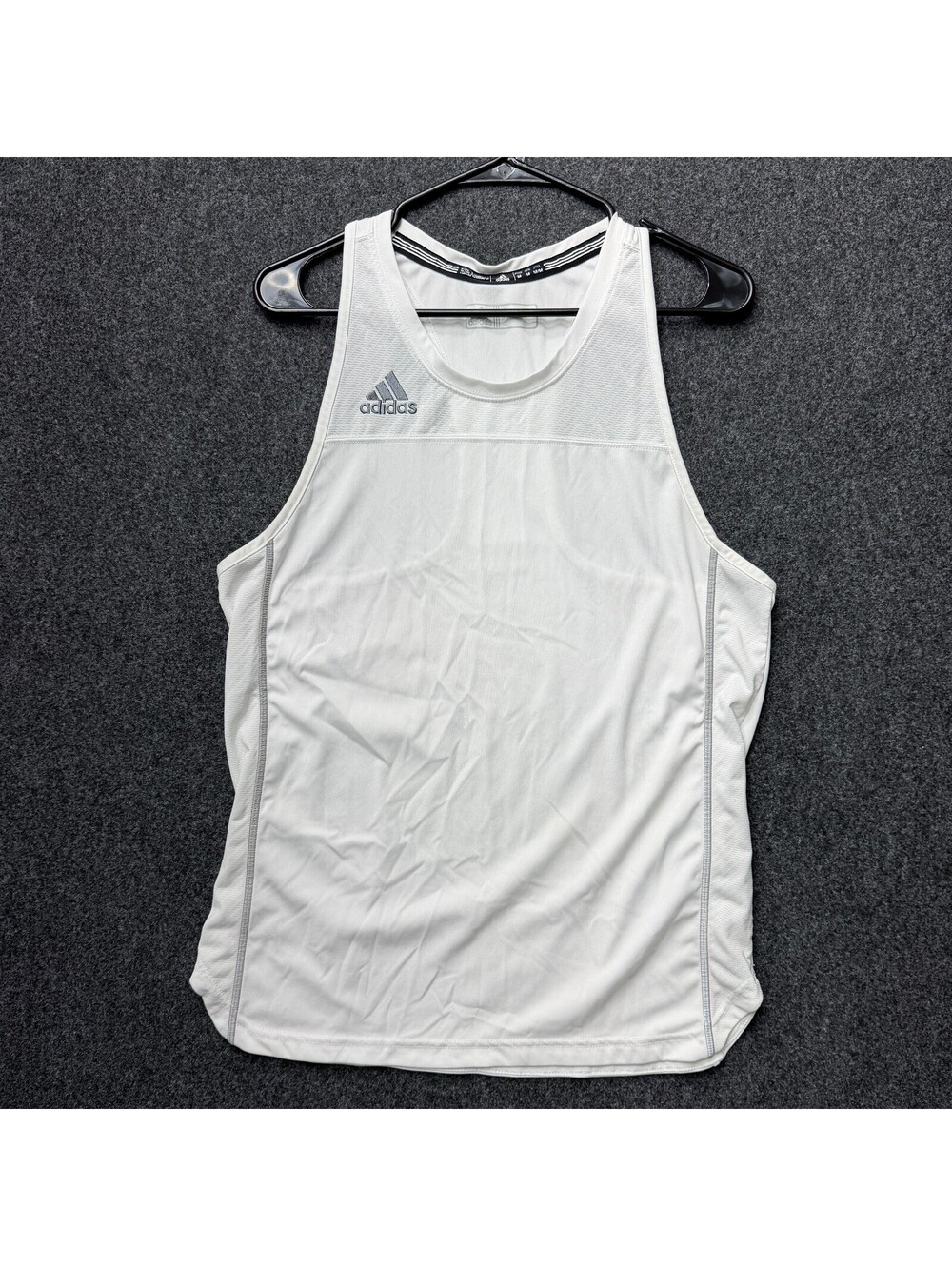 Adidas White Racerback Athletic Tank Top - Picture 1 of 4